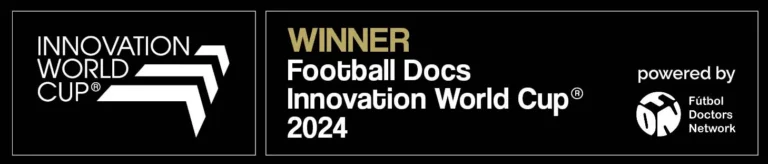 Auszeichnung als Gewinner des Football Docs Innovation World Cup 2024, präsentiert vom Fútbol Doctors Network.
